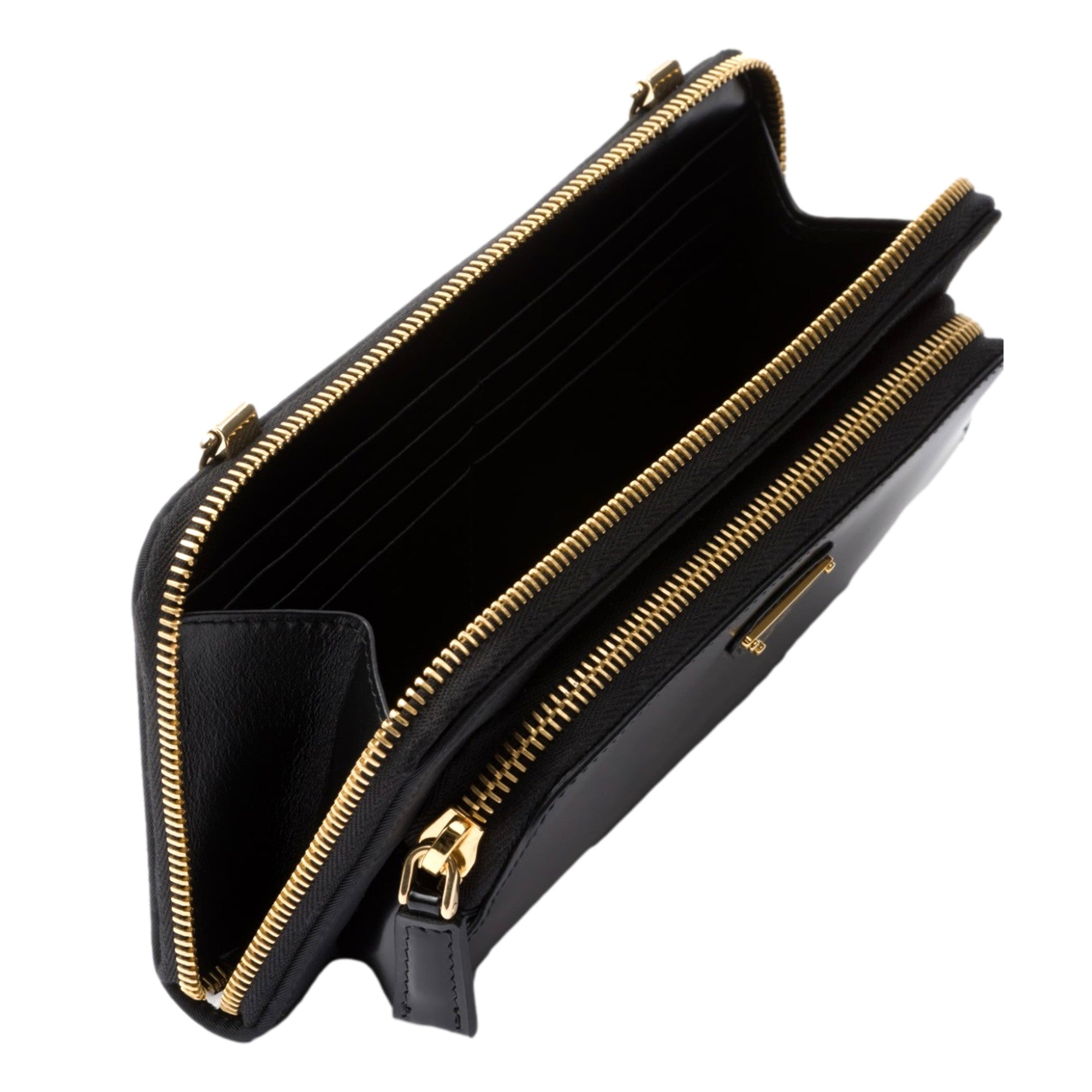 Prada Re-Nylon Triangle Brushed Leather Black Wallet Mini Crossbody -   Shop Bags LLC