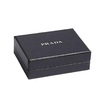 Prada Rubino Red Enamel Keychain - Luxury Silver Metal Keyring -   Shop Bags LLC