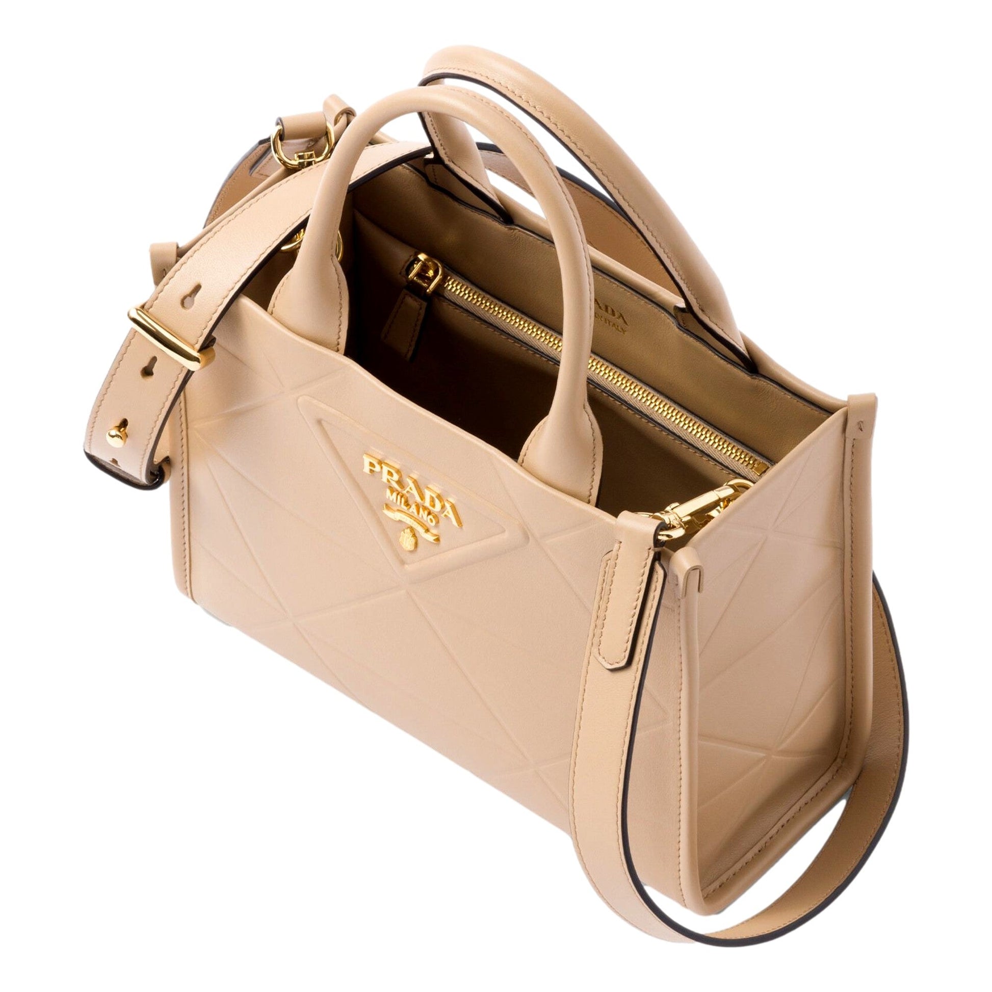 Prada Sabbia Sand Quilted Mini Tote - Elegant & Versatile Luxury -   Shop Bags LLC