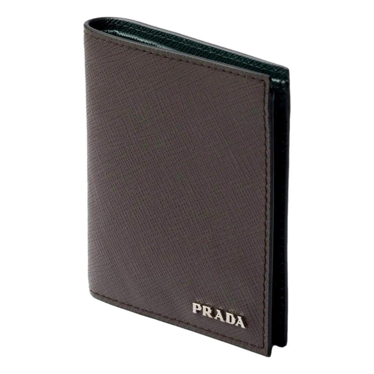 Prada Saffiano Leather Bifold Wallet - Smoky Emerald