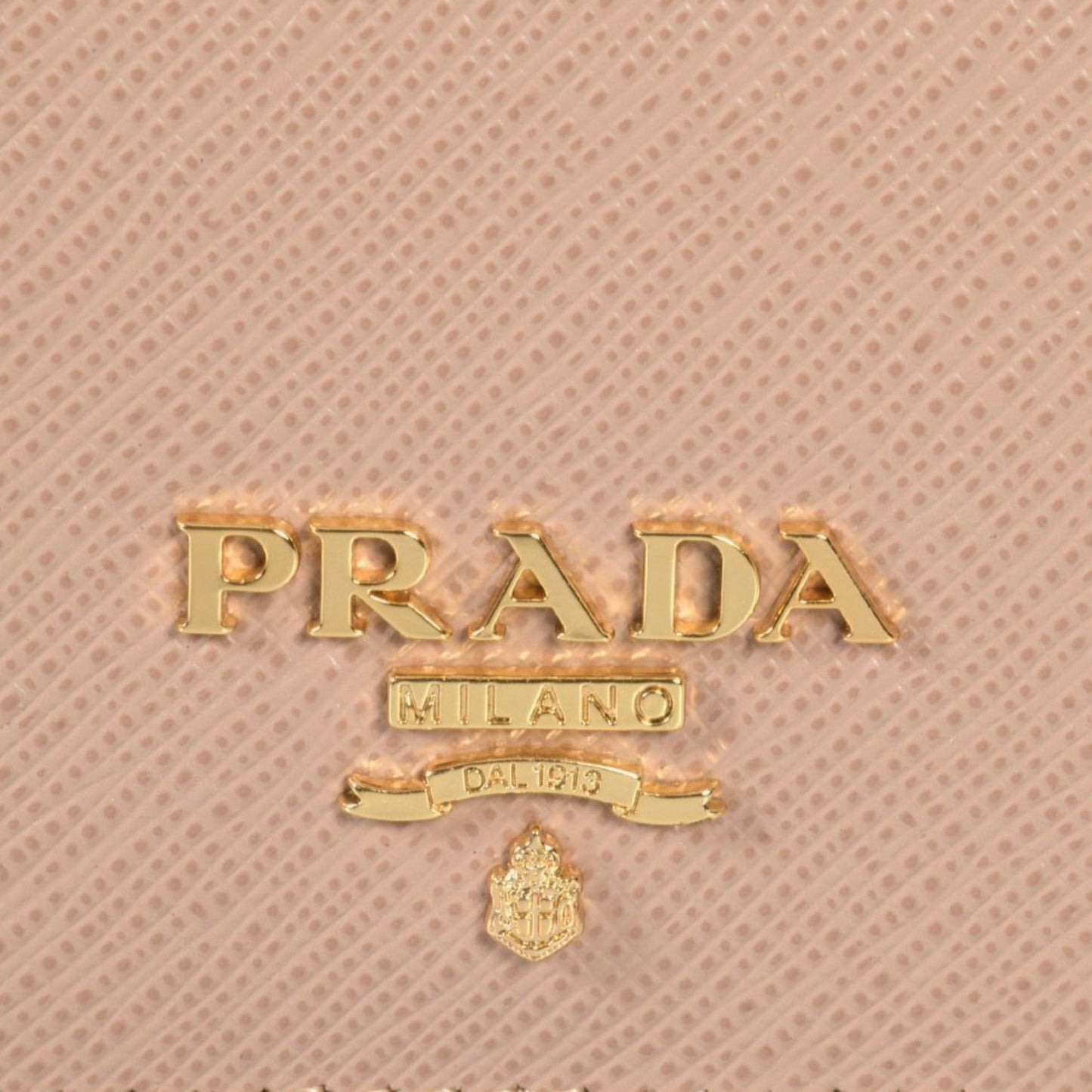 Prada Saffiano Leather Card Holder – Elegant Beige with Gold Logo -   Shop Bags LLC