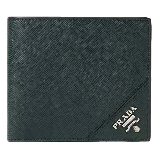 Prada Saffiano Leather Dark Green Bifold Wallet - Timeless Luxury