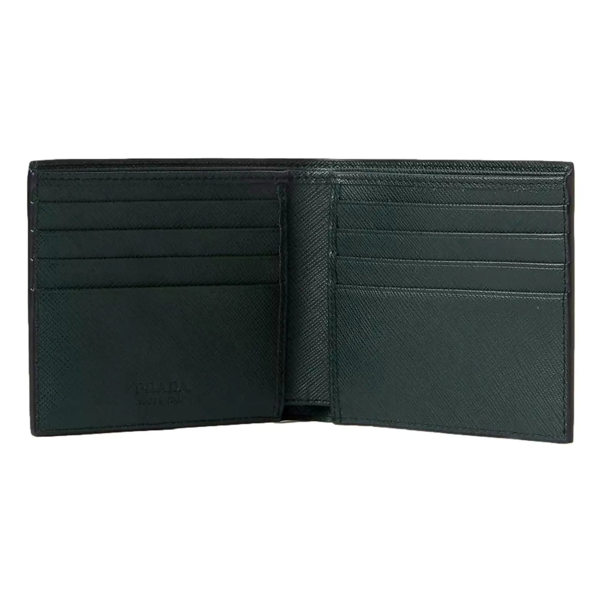 Prada Saffiano Leather Dark Green Bifold Wallet - Timeless Luxury -   Shop Bags LLC 