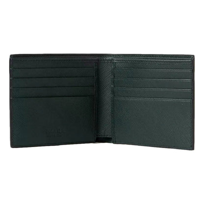 Prada Saffiano Leather Dark Green Bifold Wallet - Timeless Luxury -   Shop Bags LLC 