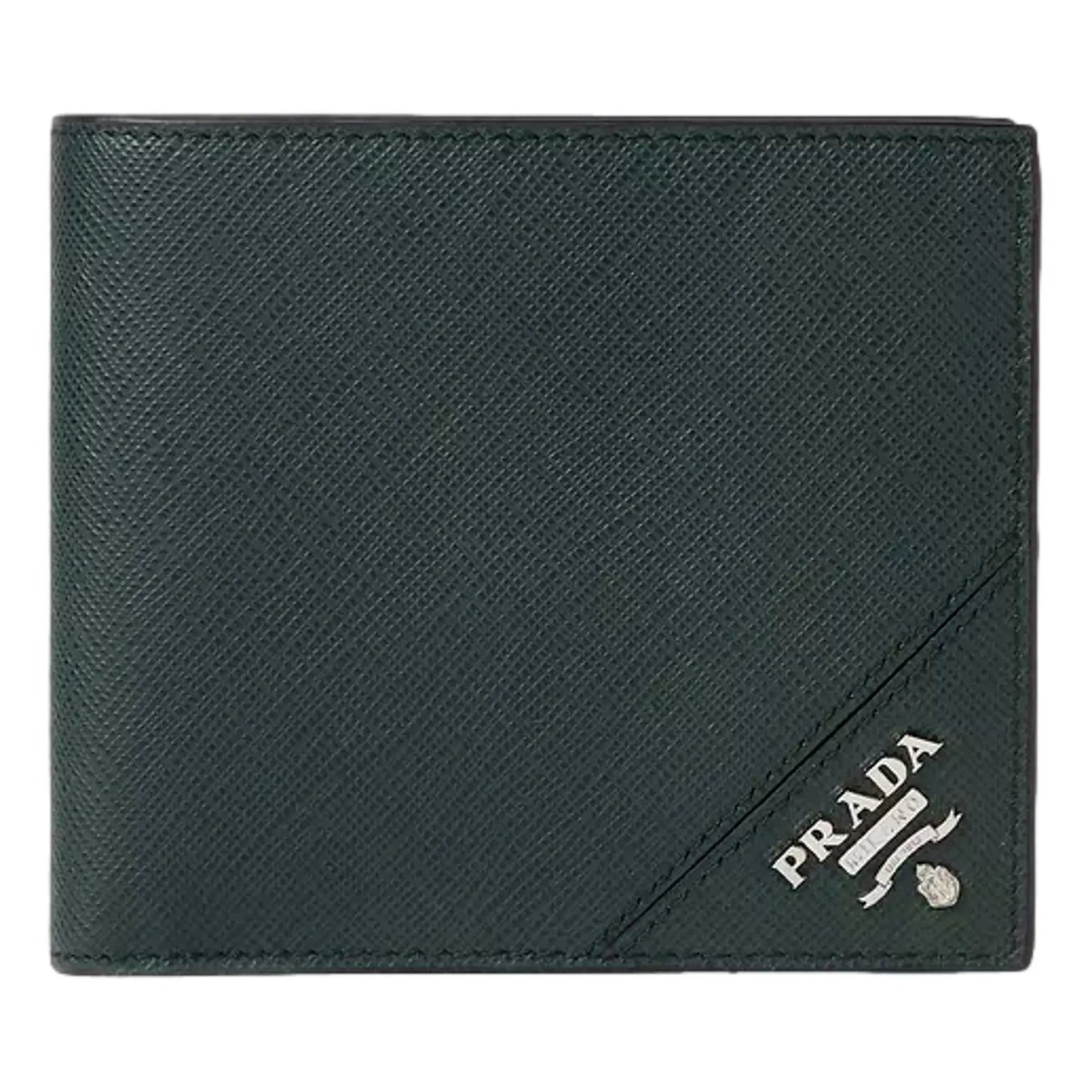 Prada Saffiano Leather Dark Green Bifold Wallet - Timeless Luxury -   Shop Bags LLC 