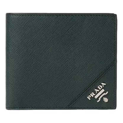 Prada Saffiano Leather Dark Green Bifold Wallet - Timeless Luxury -   Shop Bags LLC 
