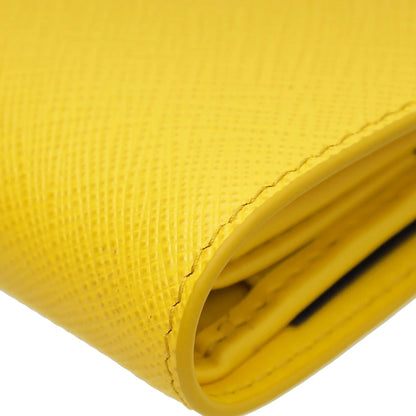 Prada Saffiano Leather Snap Bifold Wallet - Vibrant Sole Yellow
