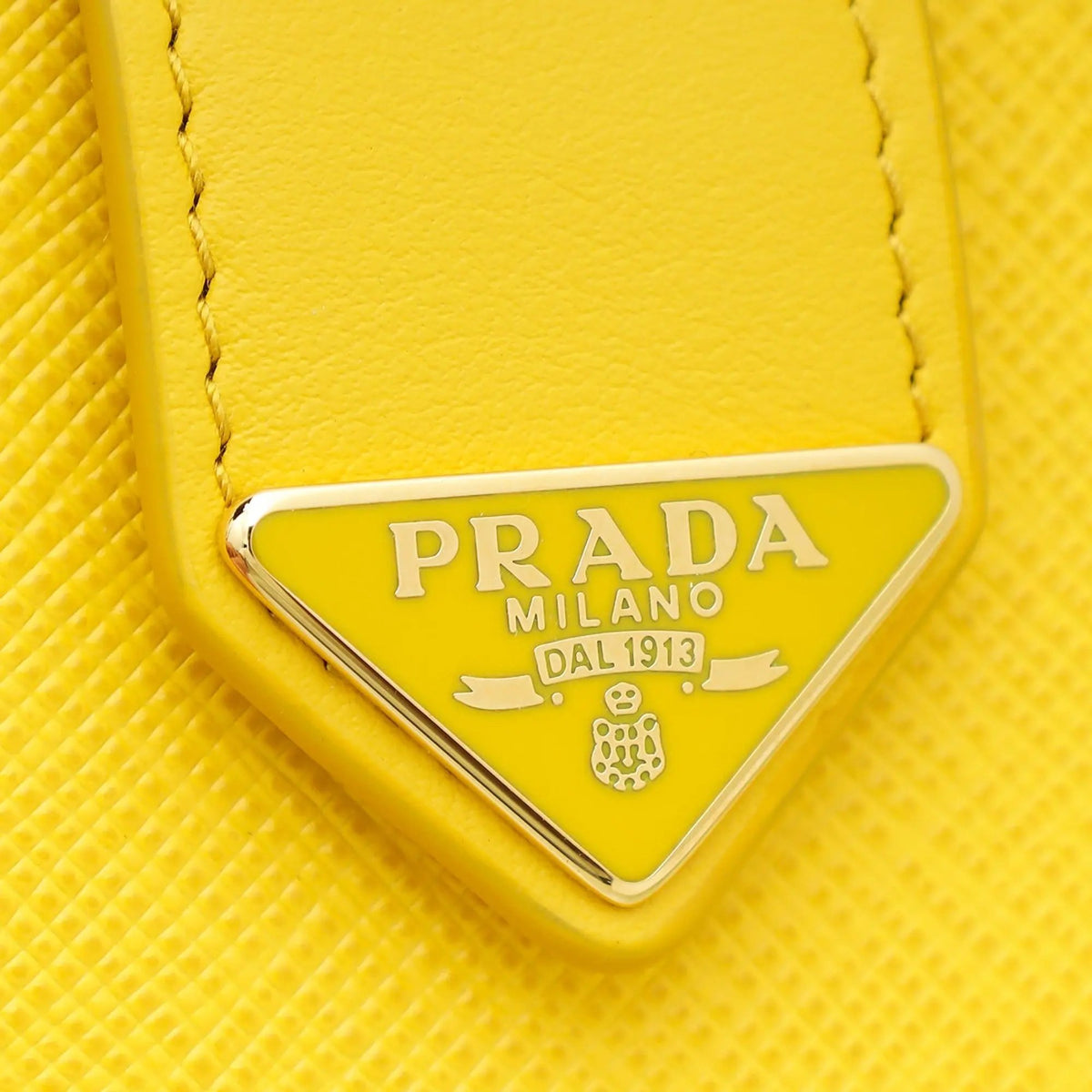 Prada Saffiano Leather Snap Bifold Wallet - Vibrant Sole Yellow