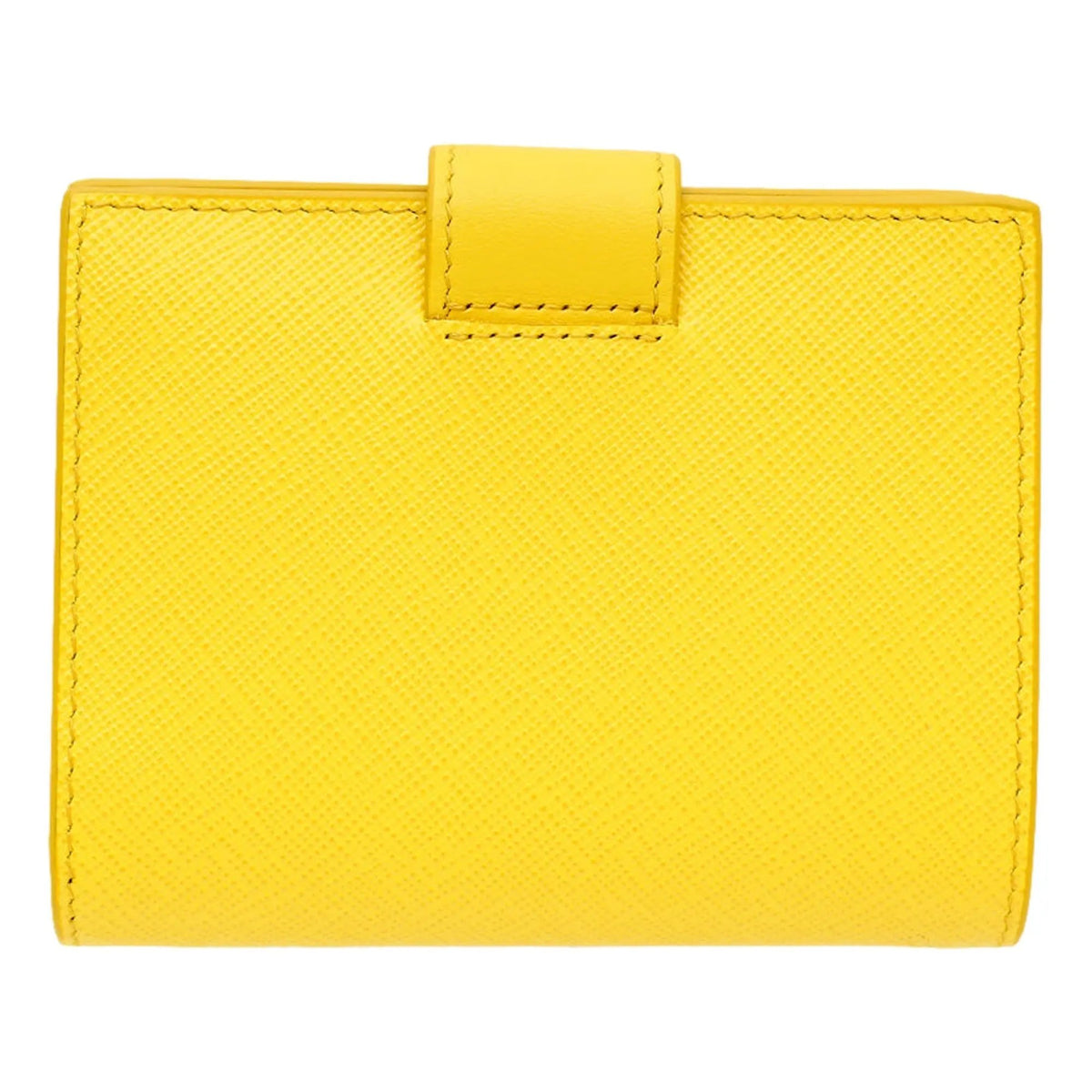 Prada Saffiano Leather Snap Bifold Wallet - Vibrant Sole Yellow
