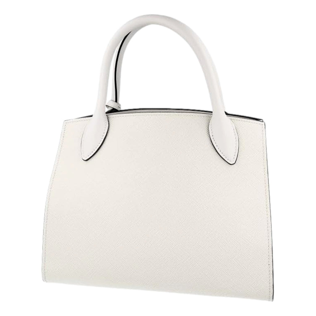 Prada Saffiano Leather White Handbag: Elegance & Luxury Redefined -   Shop Bags LLC