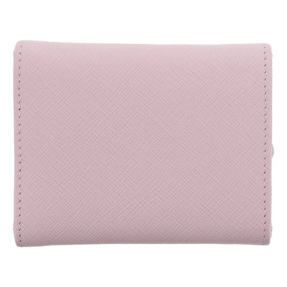 Prada Saffiano Light Pink Leather Wallet Coin Zipper Trifold Triangle Logo -   Shop Bags LLC 