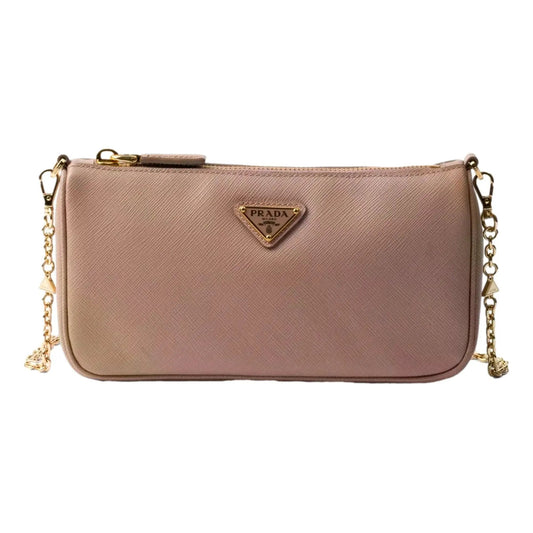 Prada Saffiano Mini Shoulder Bag: Elegant Beige Essential -   Shop Bags LLC