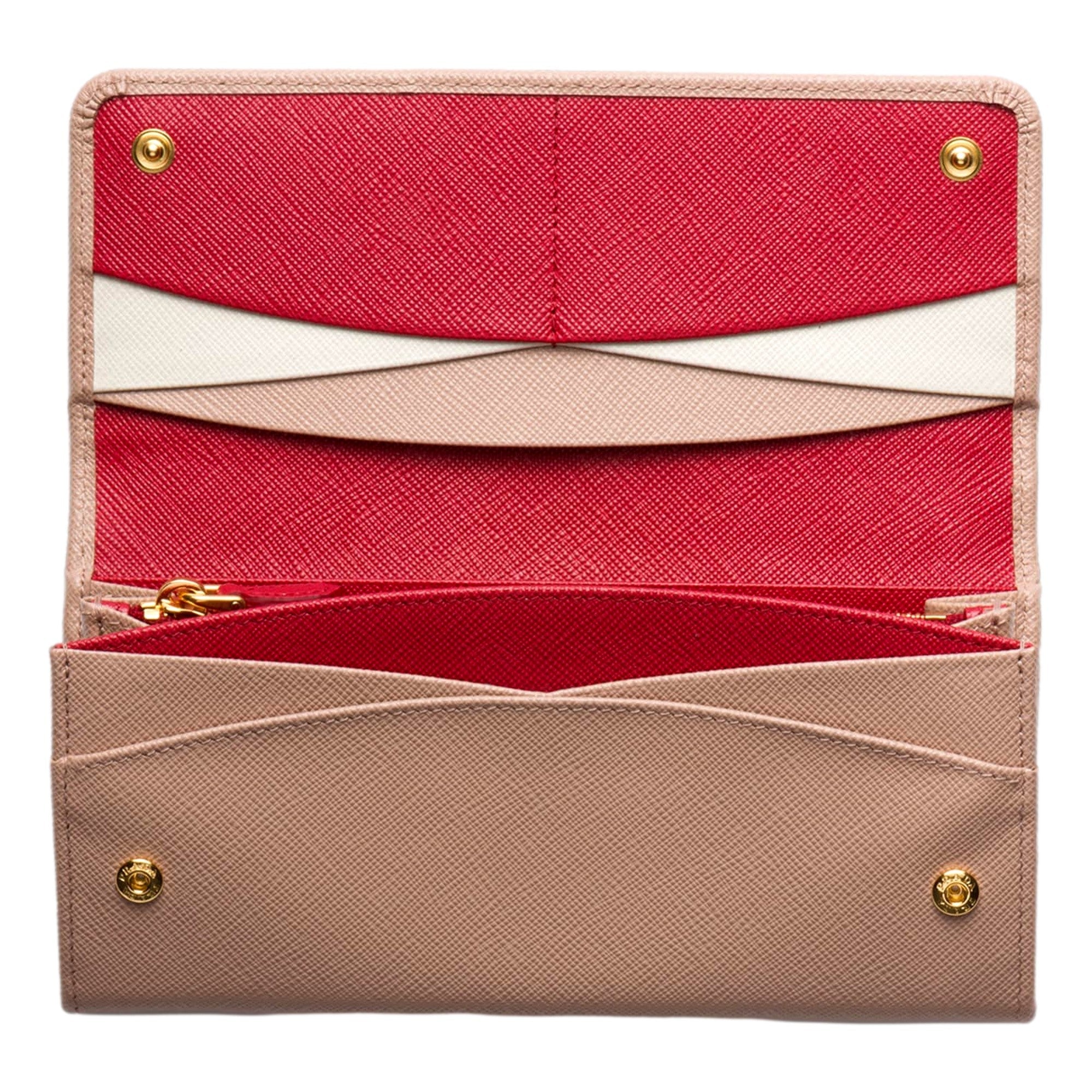 Prada Saffiano Multicolor Leather Wallet – Stylish Luxury & Function -   Shop Bags LLC