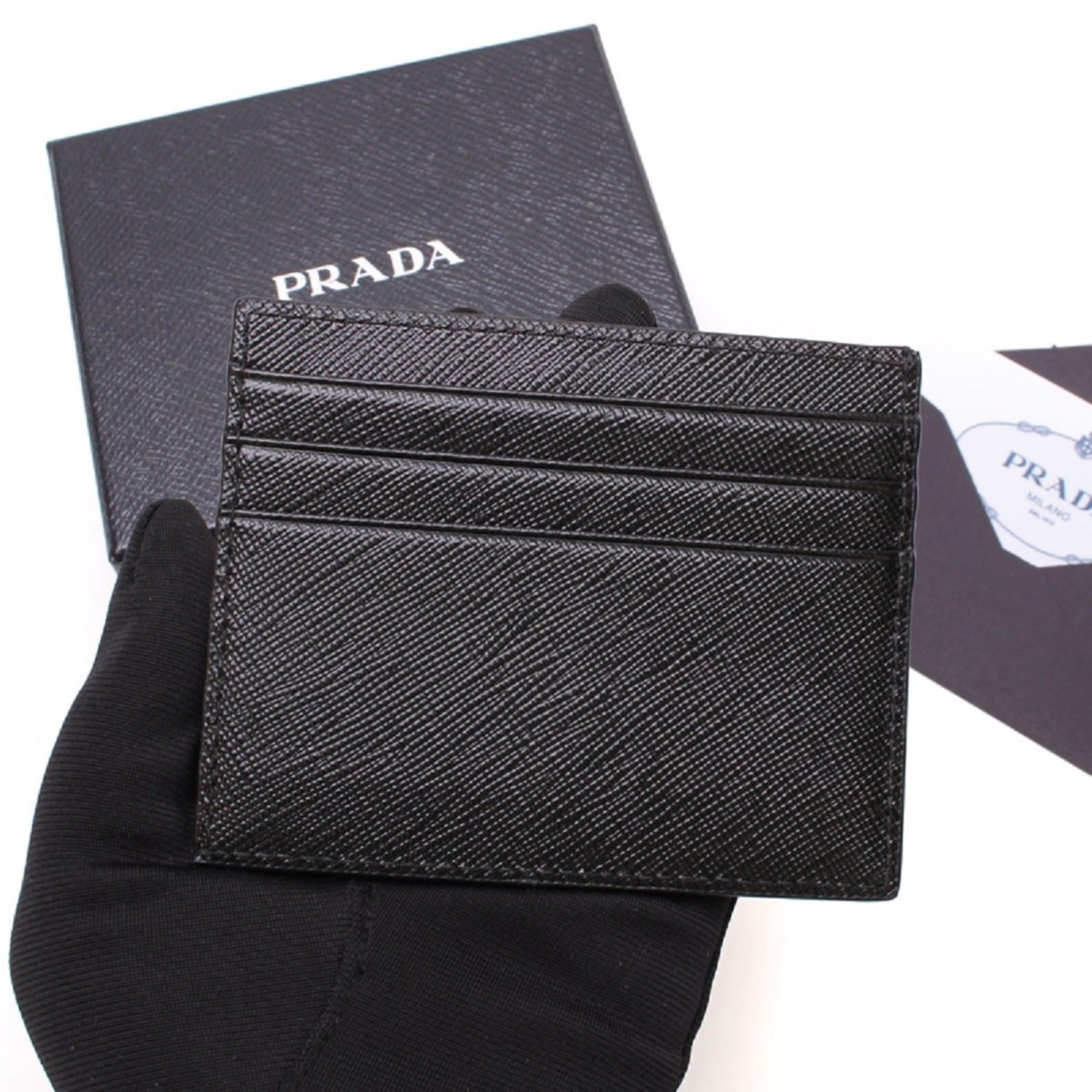 Prada Saffiano Nero Card Holder: Stylish & Compact Italian Luxury -   Shop Bags LLC 