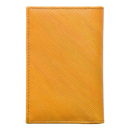 Prada Saffiano Vertical Card Holder Wallet - Elegance in Ambra