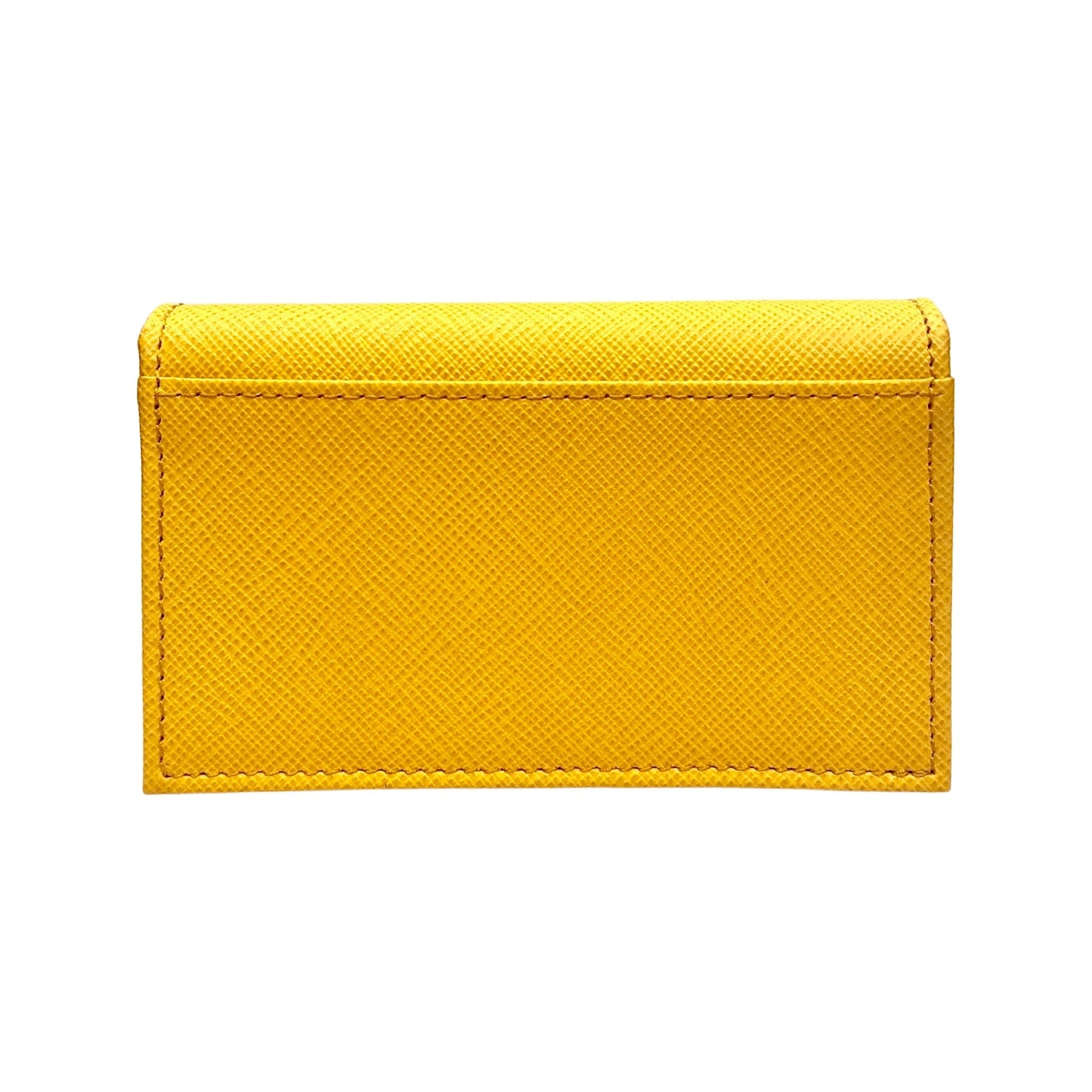 Prada Saffiano Yellow Leather Card Case Wallet - Stylish & Practical -   Shop Bags LLC 