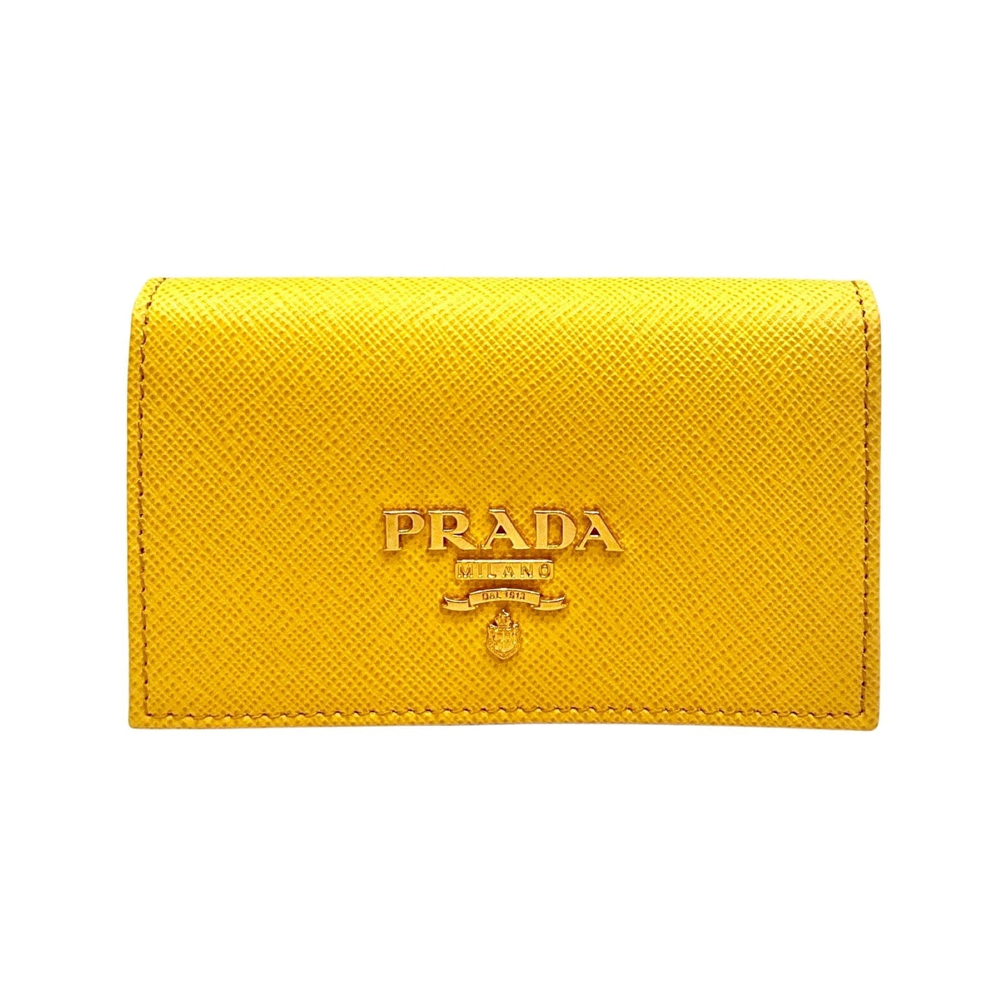 Prada Saffiano Yellow Leather Card Case Wallet - Stylish & Practical -   Shop Bags LLC 