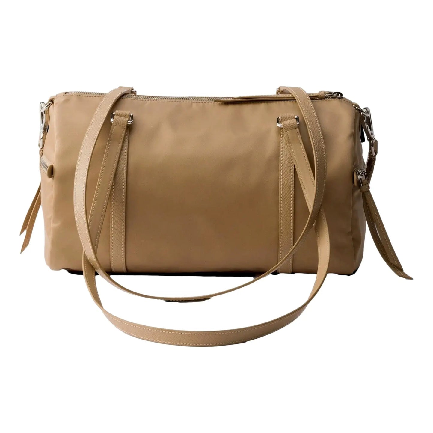 Prada Small Duffel Bag - Luxury Re-Nylon & Saffiano Leather Elegance -   Shop Bags LLC