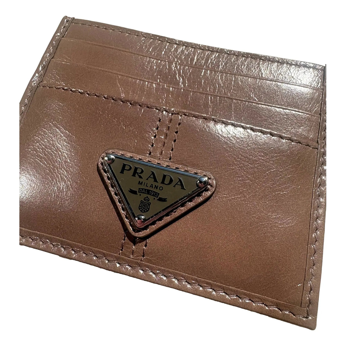 Prada Soft Lux Leather Triangle Logo Card Holder - Elegance