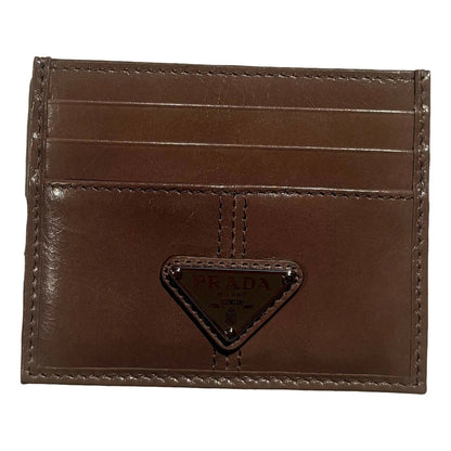 Prada Soft Lux Leather Triangle Logo Card Holder - Elegance