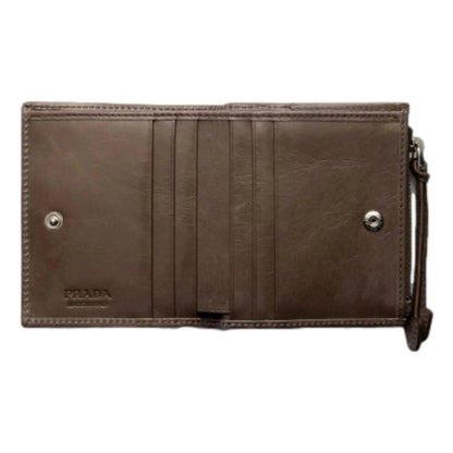 Prada Soft Lux Leather Zipper Bifold Wallet - Timeless Elegance