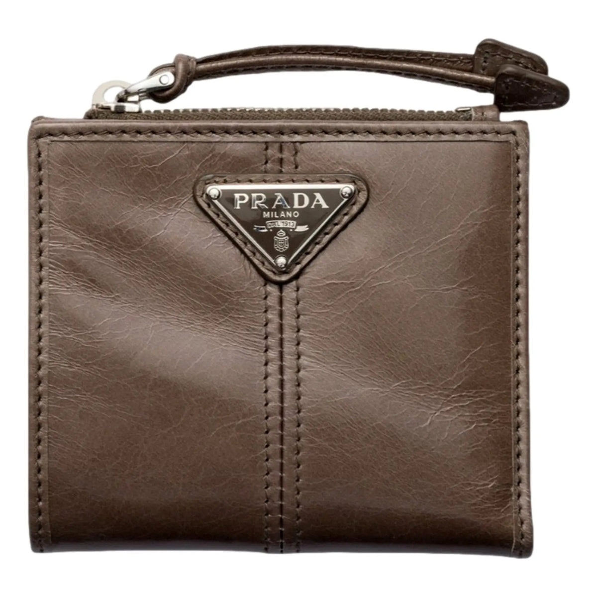 Prada Soft Lux Leather Zipper Bifold Wallet - Timeless Elegance