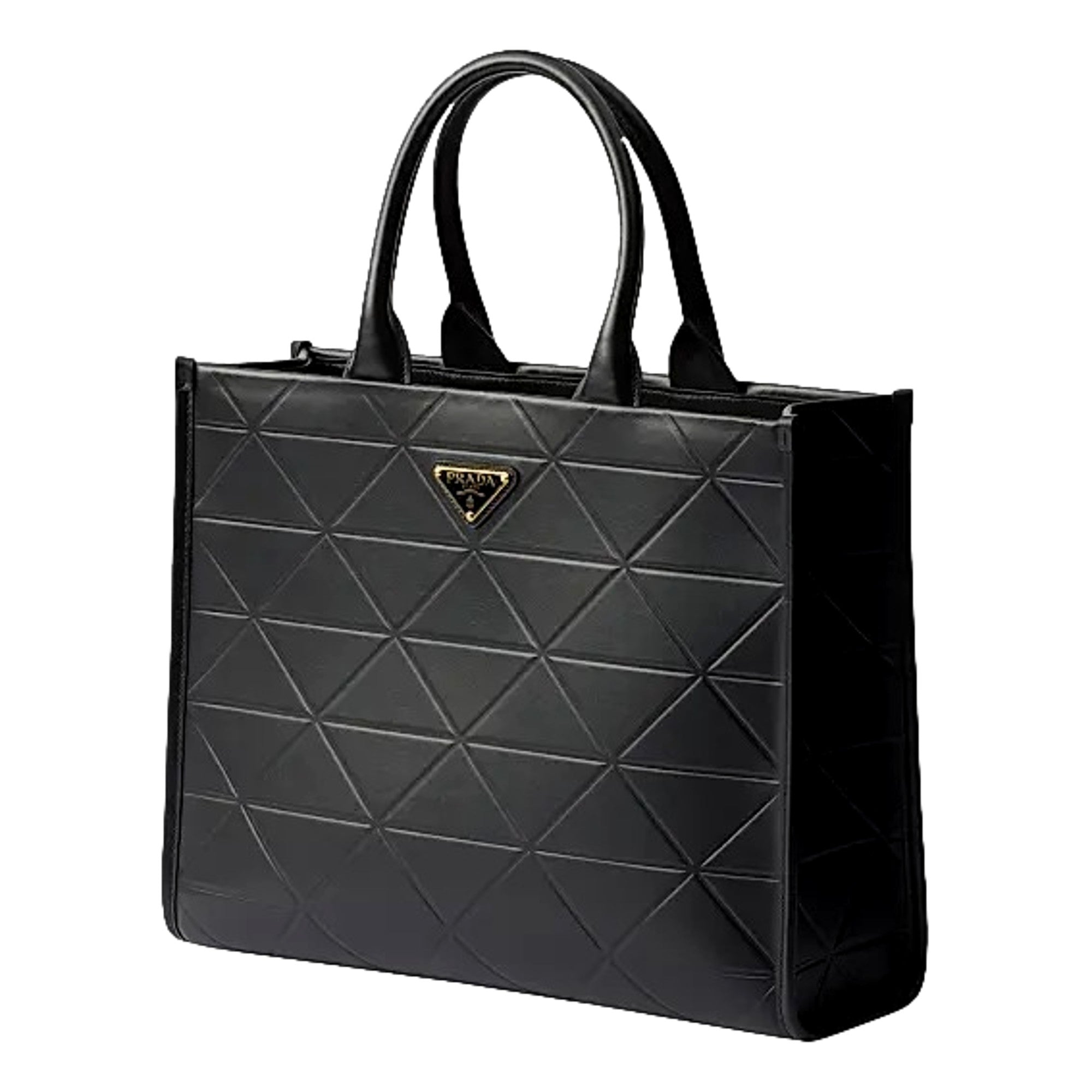 Prada Symbole Quilted Black Tote - Elegance in Calfskin Leather -   Shop Bags LLC