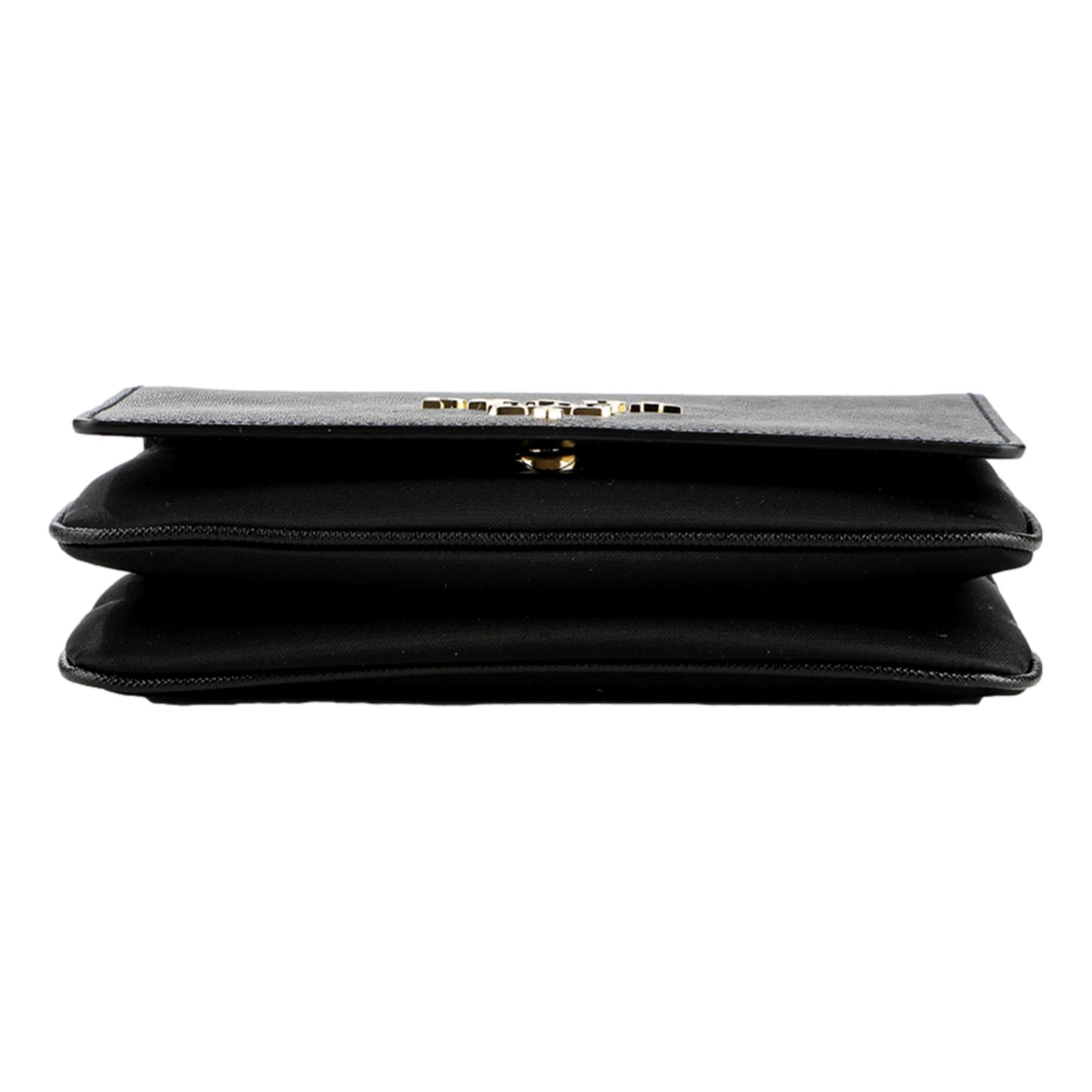 Prada Tessuto and Saffiano Leather Black Crossbody Bag with Gold Chain Strap -   Shop Bags LLC 