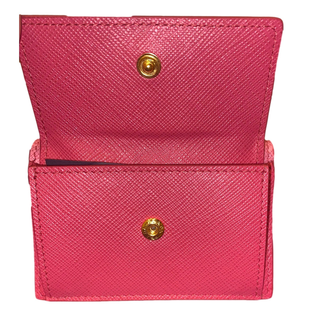 Prada Tri-Fold Saffiano Womens Pink Wallet - Stylish & Functional -   Shop Bags LLC 
