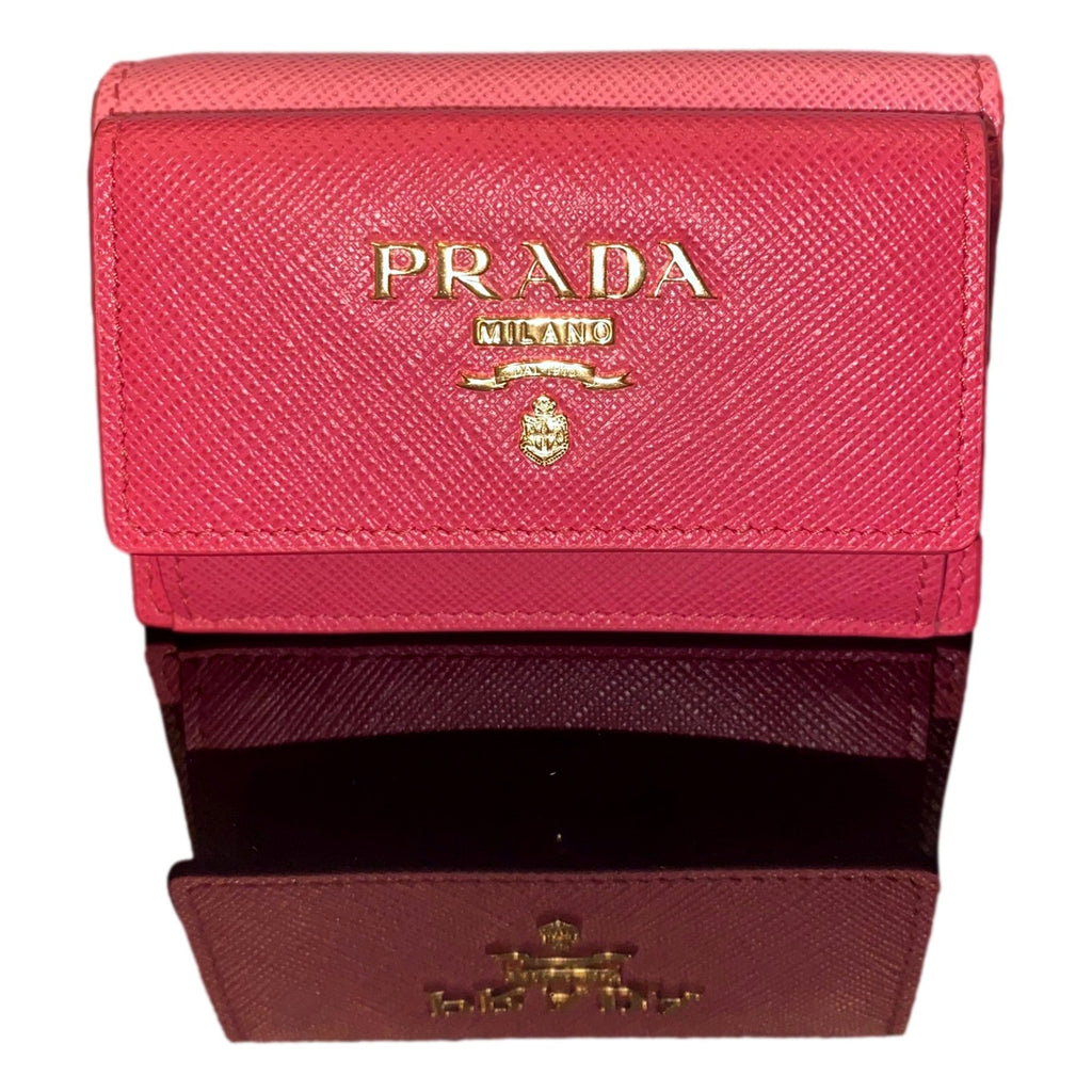 Prada Tri-Fold Saffiano Womens Pink Wallet - Stylish & Functional -   Shop Bags LLC 