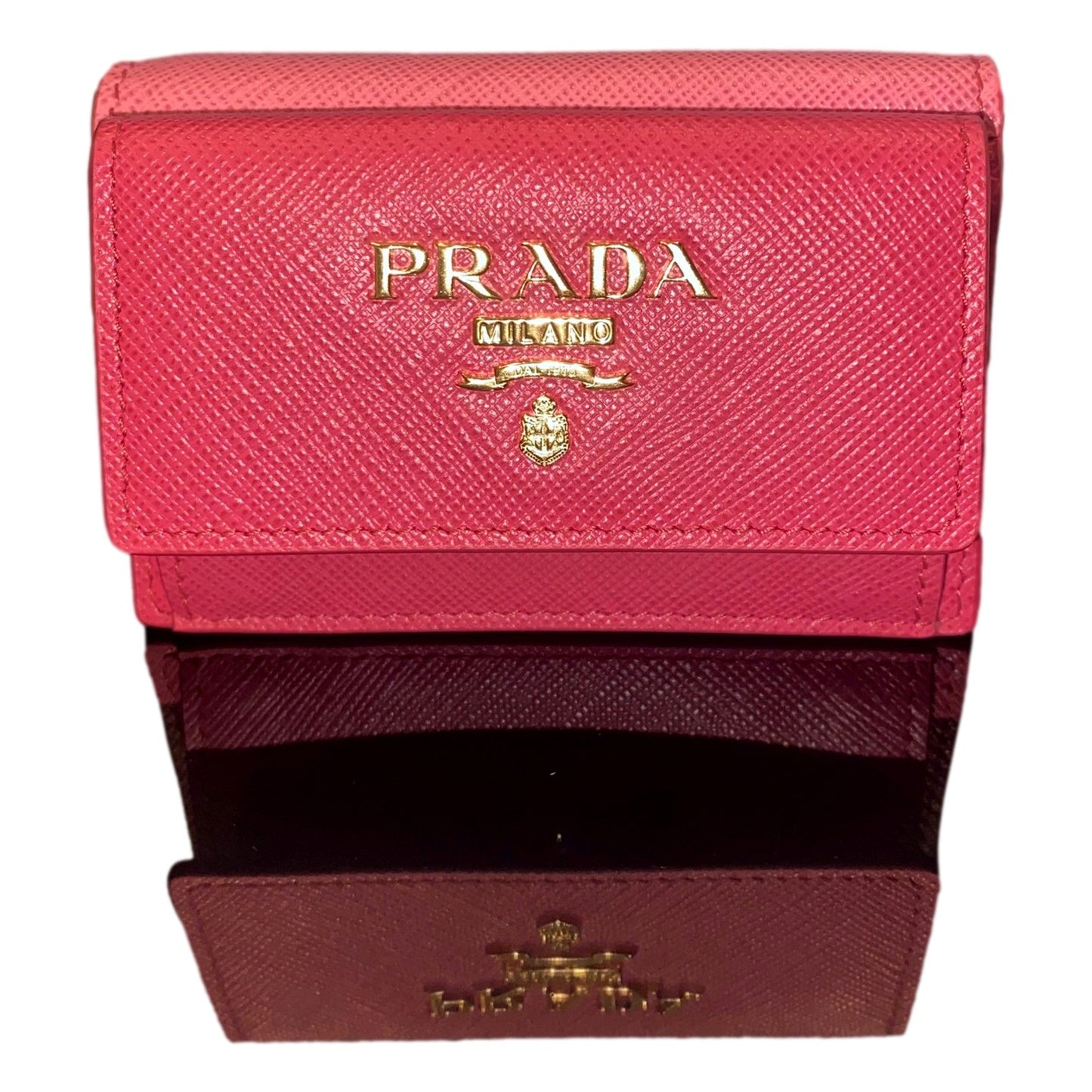 Prada Tri-Fold Saffiano Womens Pink Wallet - Stylish & Functional -   Shop Bags LLC 