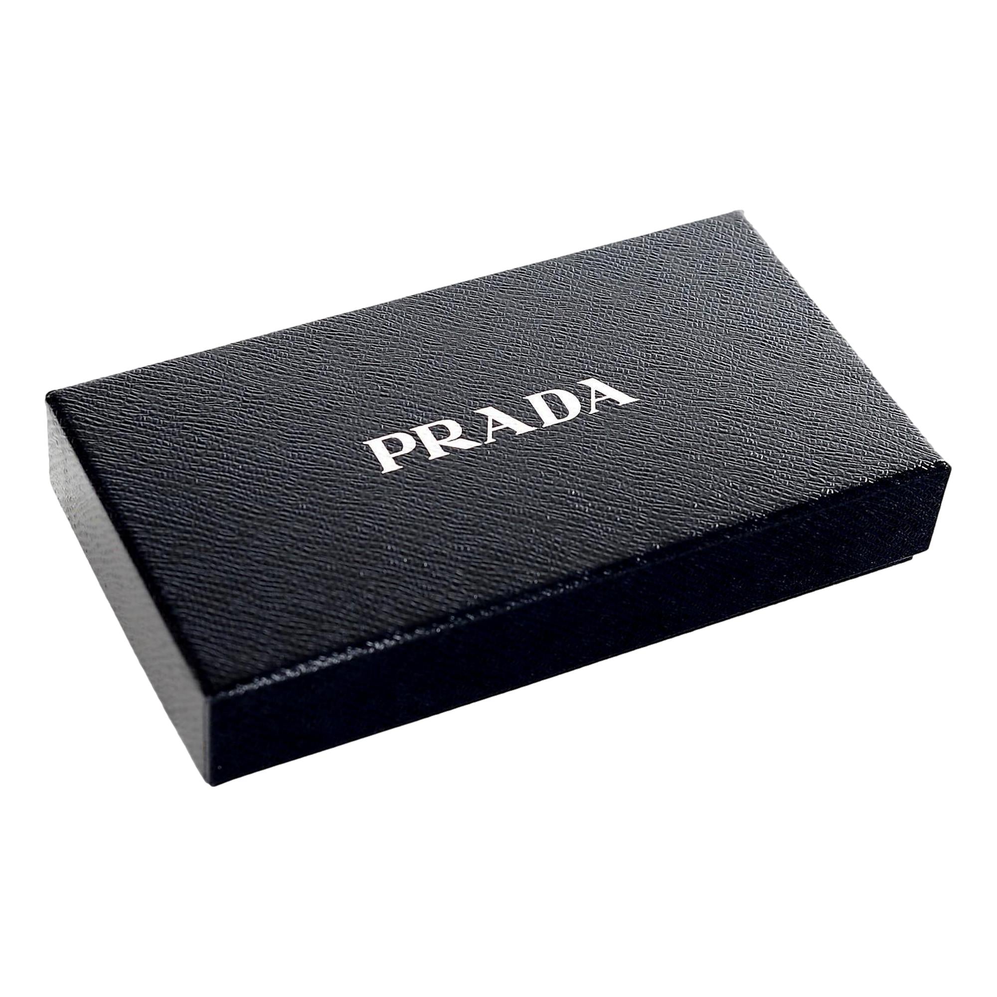 Prada Vitello Grain Wallet - Elegant Black & Grey Accessory -   Shop Bags LLC