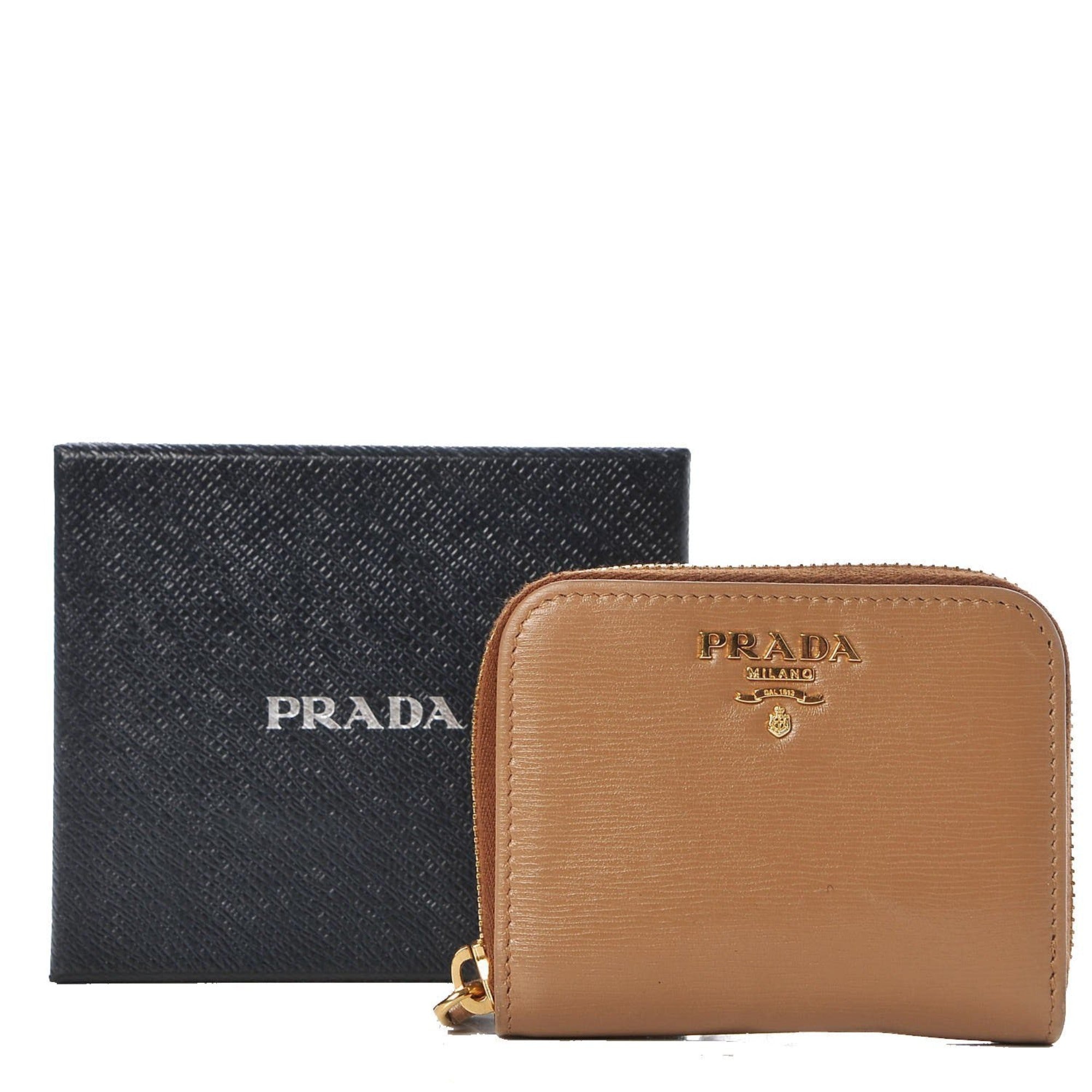 Prada Vitello Move Cipria Beige Leather Wallet - Stylish & Functional -   Shop Bags LLC