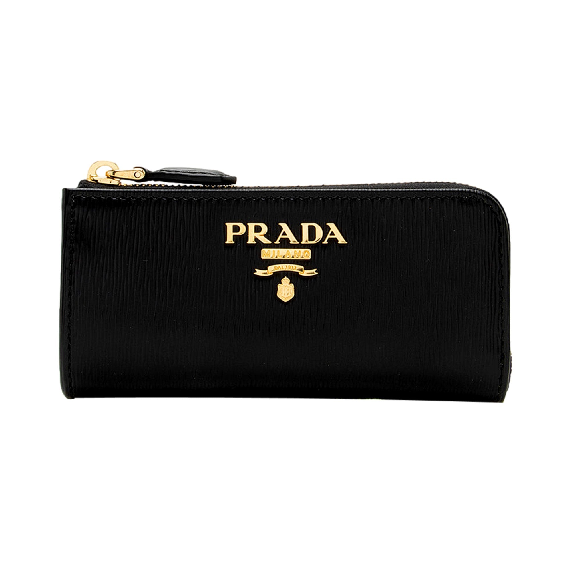 Prada Vitello Move Key Case Holder Wallet – Luxury Black Leather -   Shop Bags