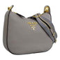 Prada Vitello Phenix Hobo: Grey Pebbled Leather Shoulder Bag -   Shop Bags LLC 