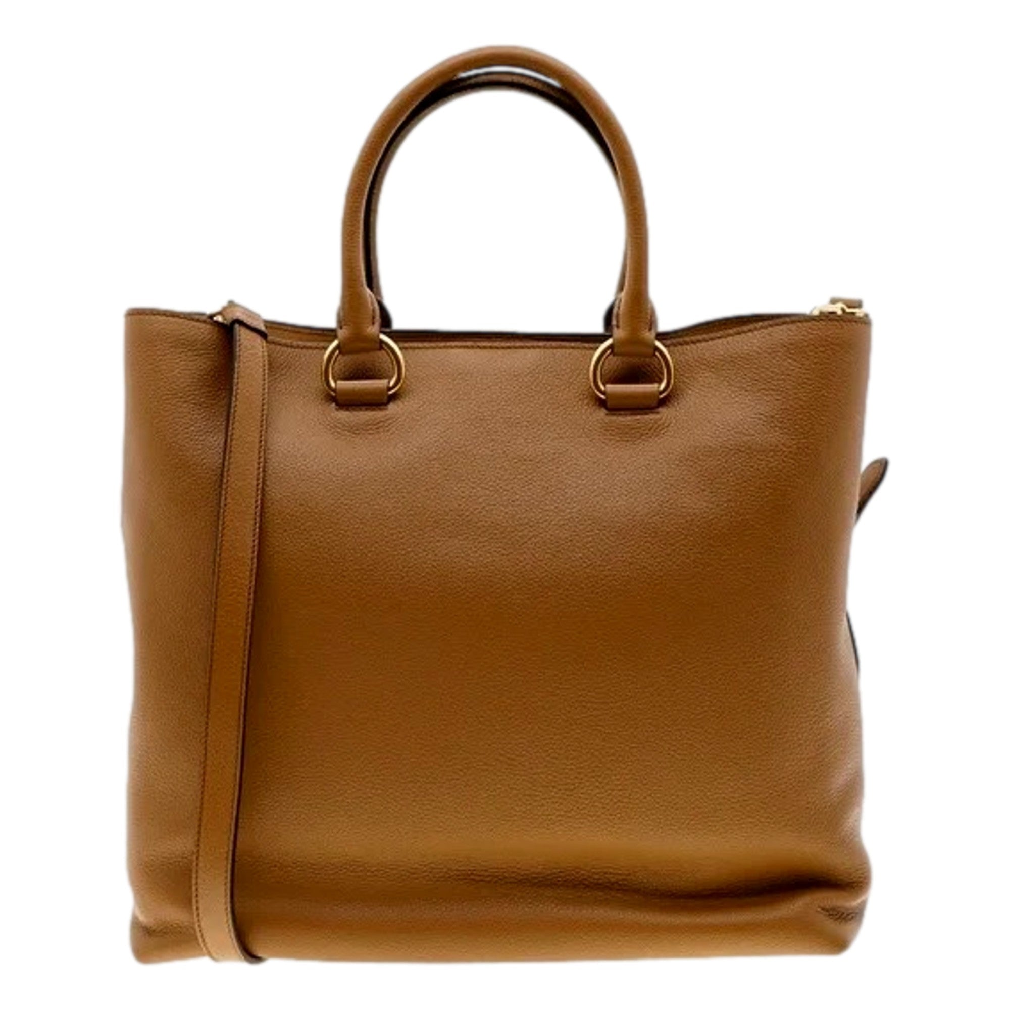 Prada Vitello Phenix Tote: Luxurious Caramel Brown Elegance -   Shop Bags LLC