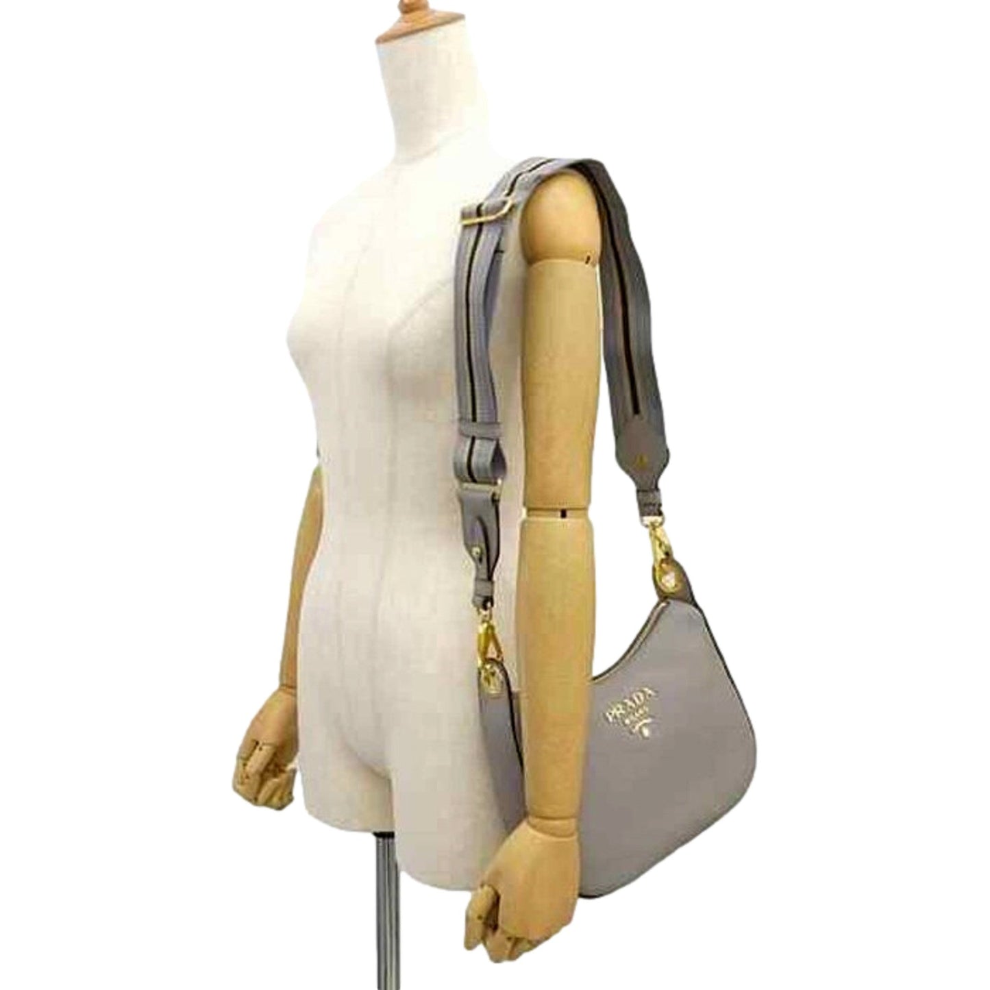 Prada Vitello Phenix Zippered Messenger Hobo Grey Leather Shoulder Bag -   Shop Bags LLC 