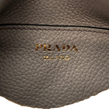 Prada Vitello Phenix Zippered Messenger Hobo Grey Leather Shoulder Bag -   Shop Bags LLC 