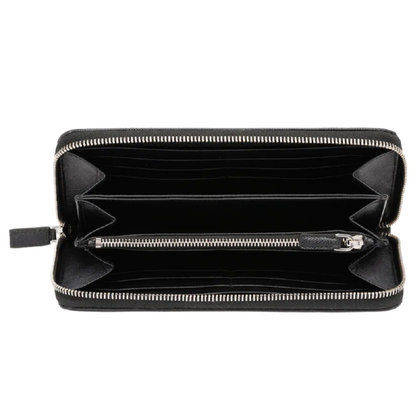 Prada Zip Around Continental Wallet - Luxury Black Leather Accessory -   Shop Bags LLC