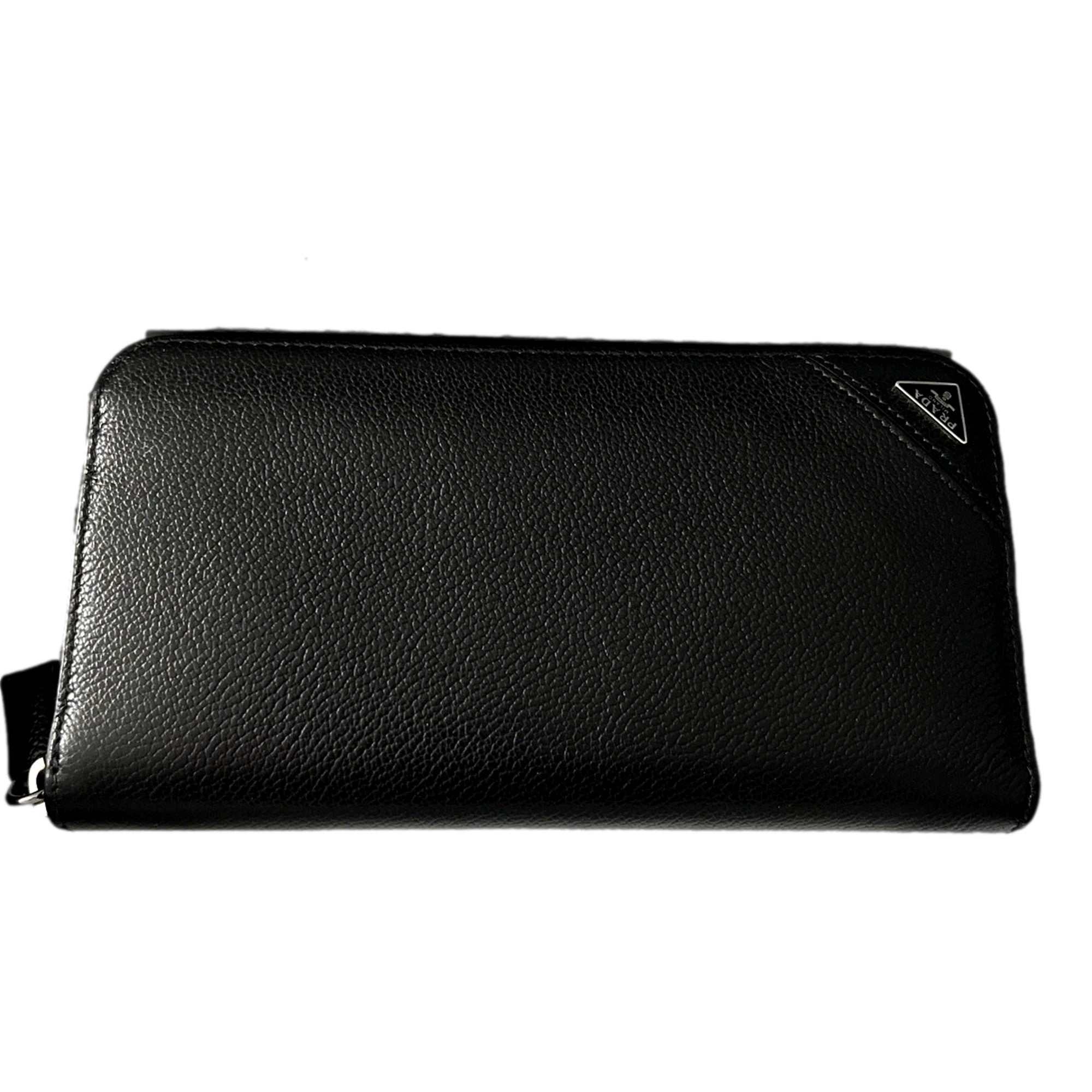 Prada Zip Around Continental Wallet - Luxury Black Leather Accessory -   Shop Bags LLC