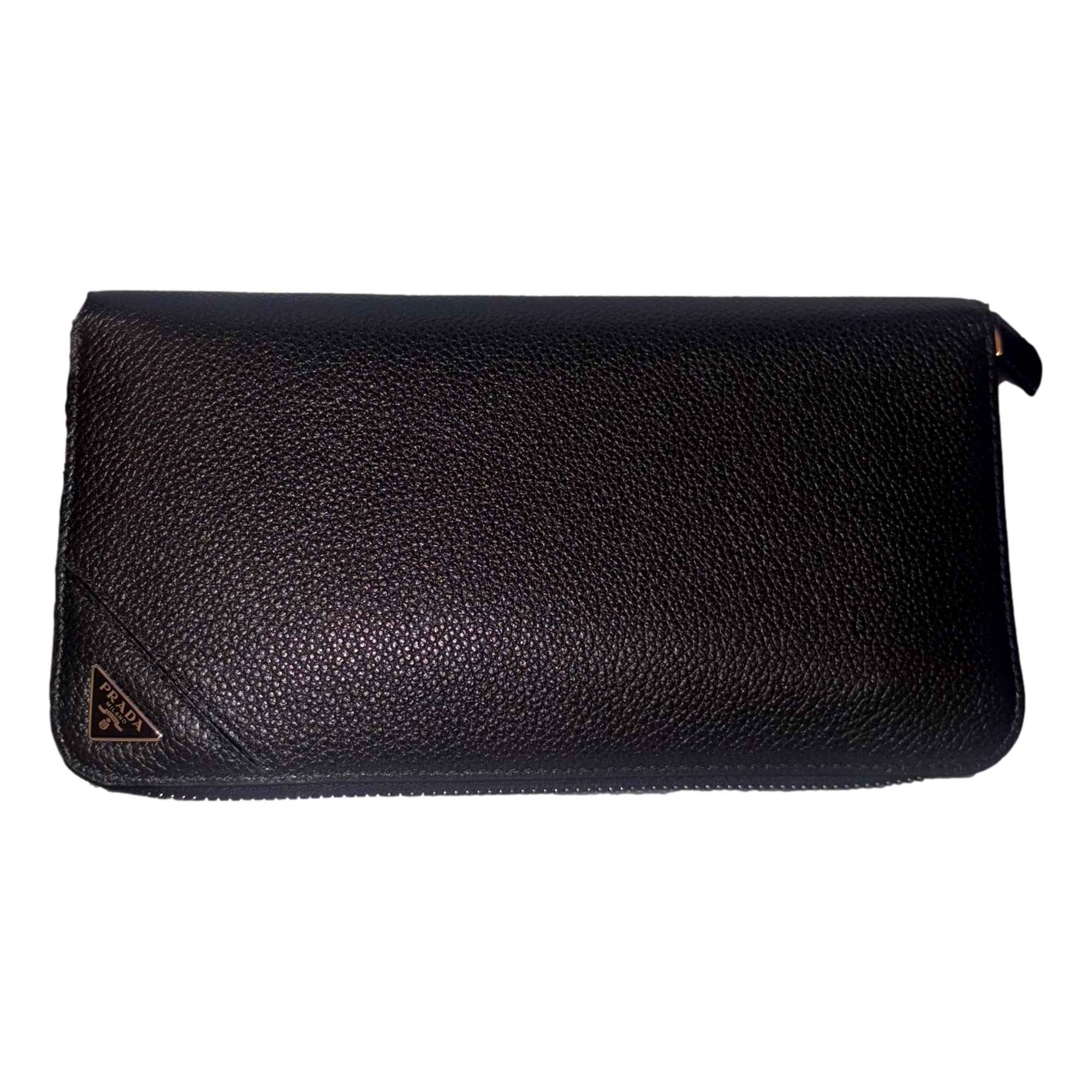 Prada Zip Around Continental Wallet - Luxury Black Leather Accessory -   Shop Bags LLC