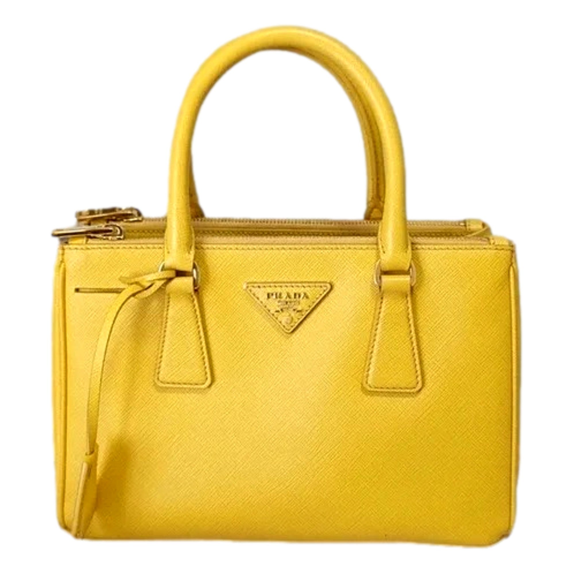 Prada's Galleria Small Tote in Sole Yellow -   Shop Bags LLC