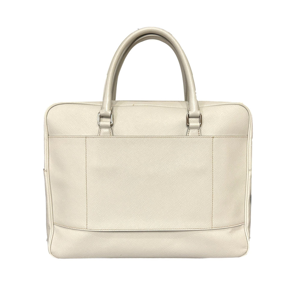Prada’s Saffiano Leather Satchel in Ivory - Stylish & Practical Tote -   Shop Bags 