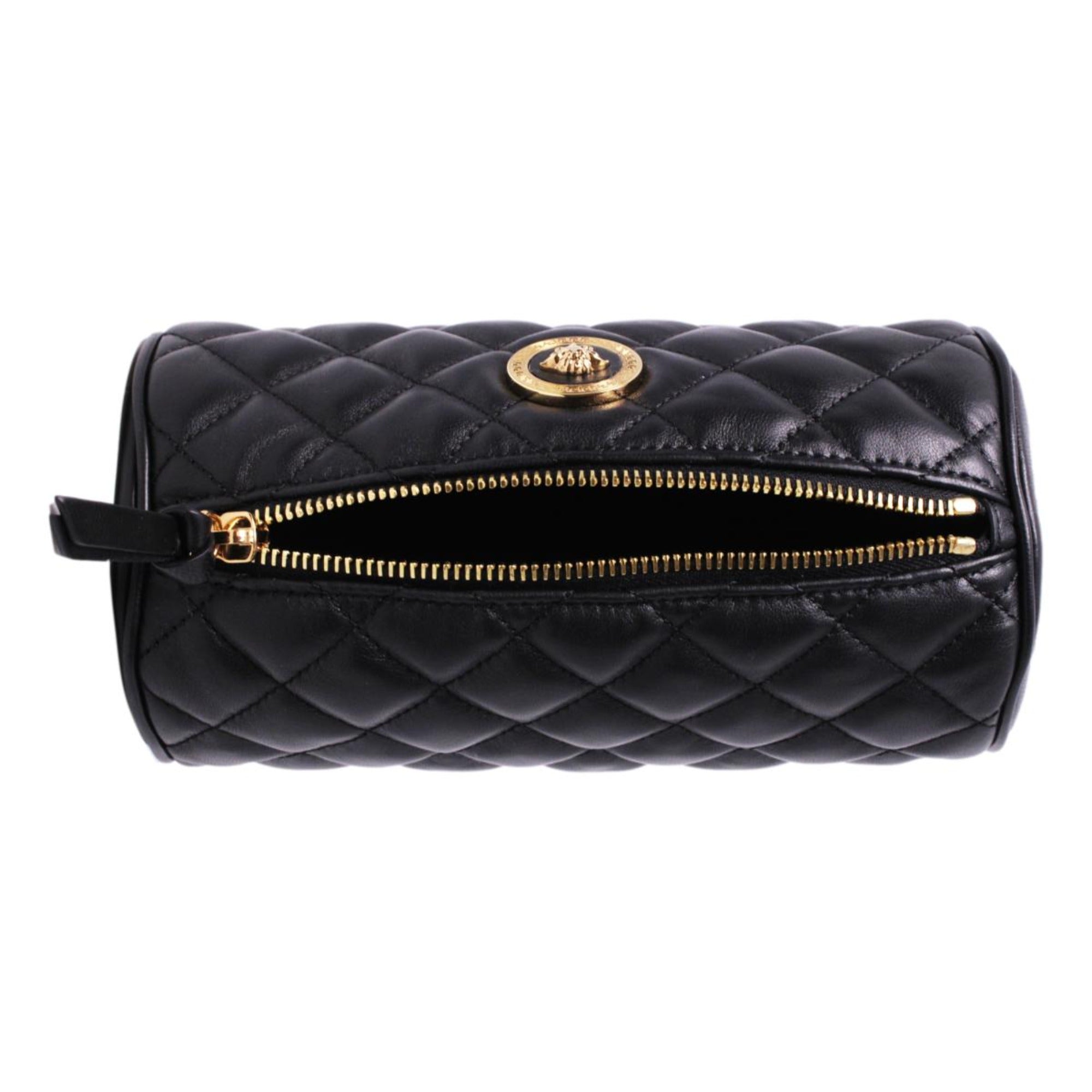 Versace Bag: Luxurious Black Cosmetic Bag with Medusa Emblem - Shop