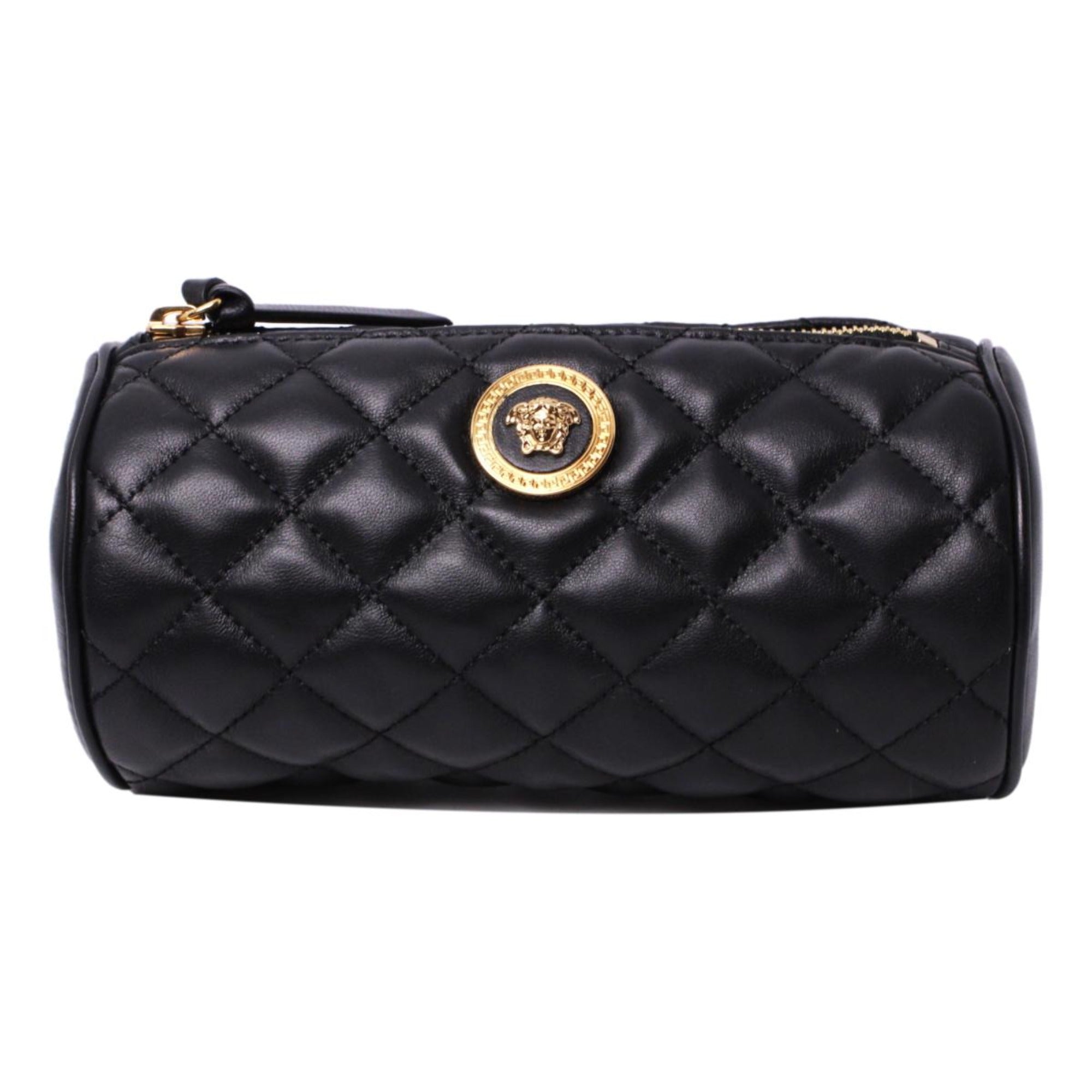 Versace Bag: Luxurious Black Cosmetic Bag with Medusa Emblem - Shop