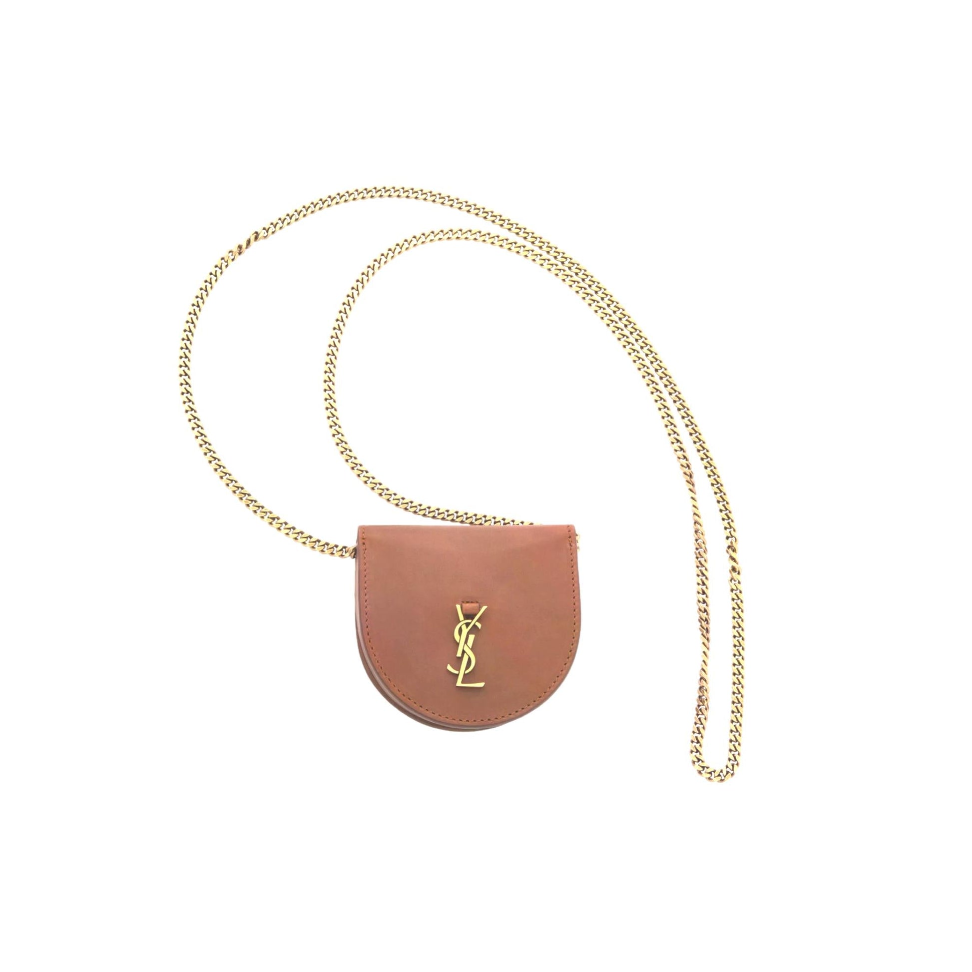 Saint Laurent Baby Kaia Satchel Brown Smooth Leather Micro Bag -   Shop Bags LLC 