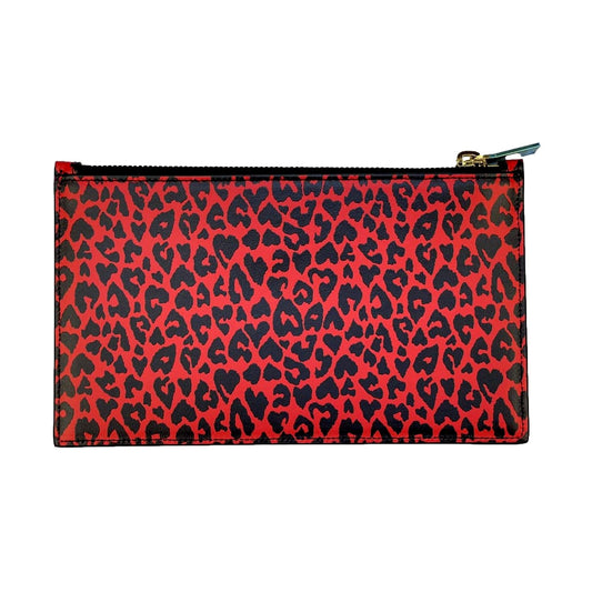 Saint Laurent Calfskin Leather Medium Pouch - Chic Rouge Leopard -   Shop Bags LLC 