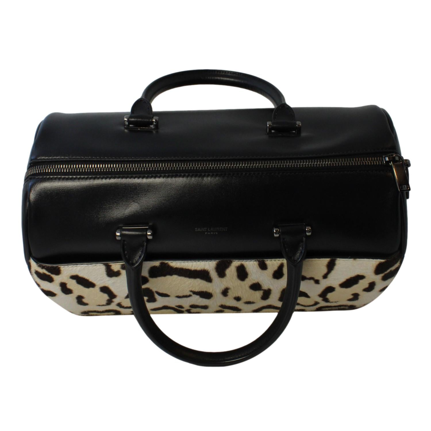 Saint Laurent Calfskin & Pony Hair Duffle Bag - Luxury & Versatile -   Shop Bags LLC