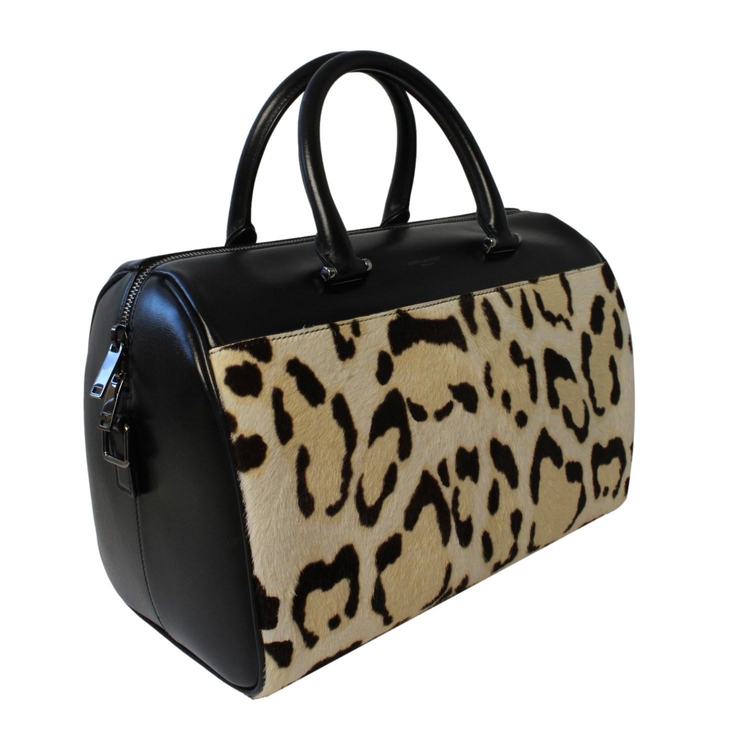 Saint Laurent Calfskin & Pony Hair Duffle Bag - Luxury & Versatile -   Shop Bags LLC