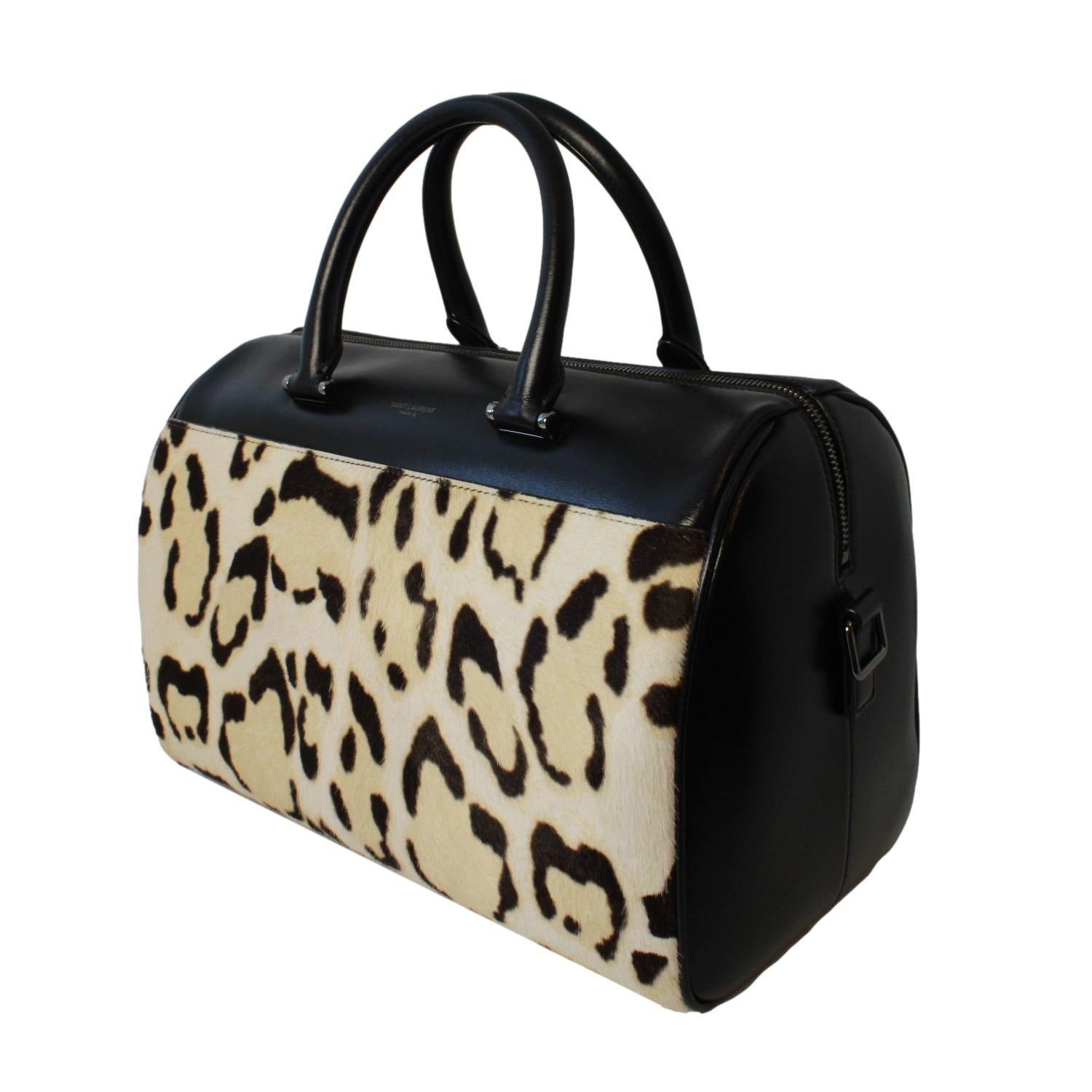 Saint Laurent Calfskin & Pony Hair Duffle Bag - Luxury & Versatile -   Shop Bags LLC